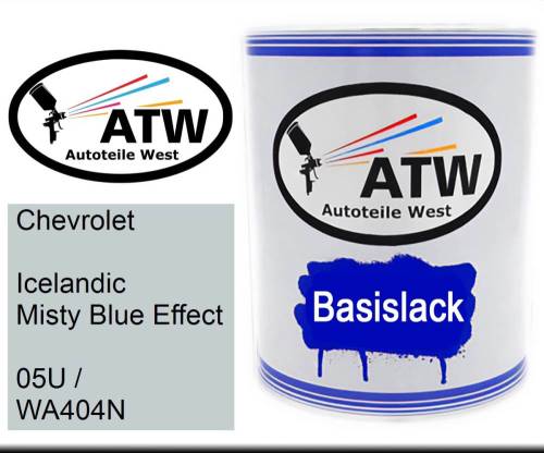 Chevrolet, Icelandic Misty Blue Effect, 05U / WA404N: 1L Lackdose, von ATW Autoteile West.